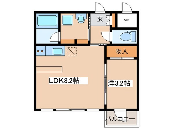 アズーロ・エ・マローネ本厚木の物件間取画像